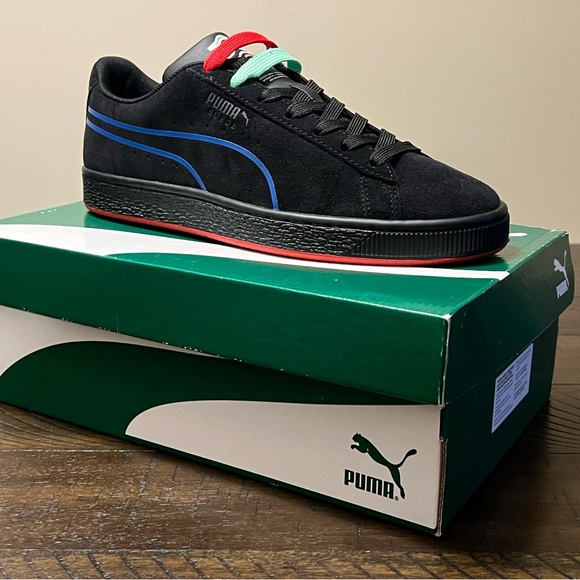 PUMA Suede Hypnotic Sneakers Black/Lapis Blue/Red 382318-01 Size M8/W9.5 - Picture 1 of 10
